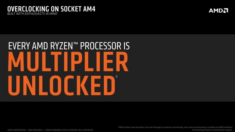 Все процессоры AMD Ryzen получат разблокированный множитель