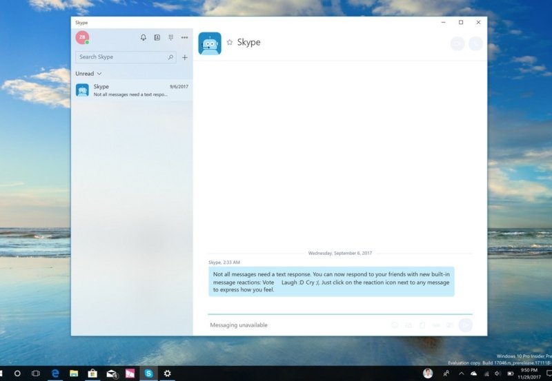 Инсайдерам доступен Skype UWP с элементами Fluent Design