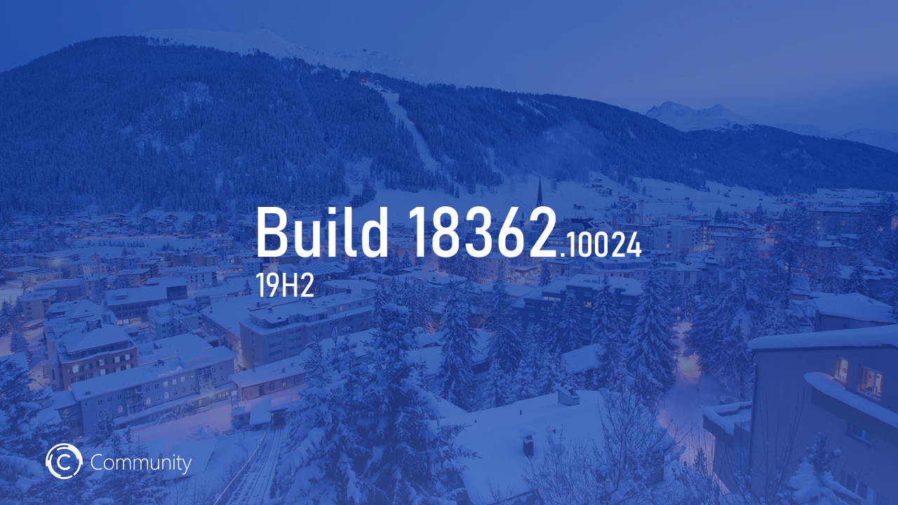 Анонс Windows 10 Insider Preview Build 18362.10024 (19H2)