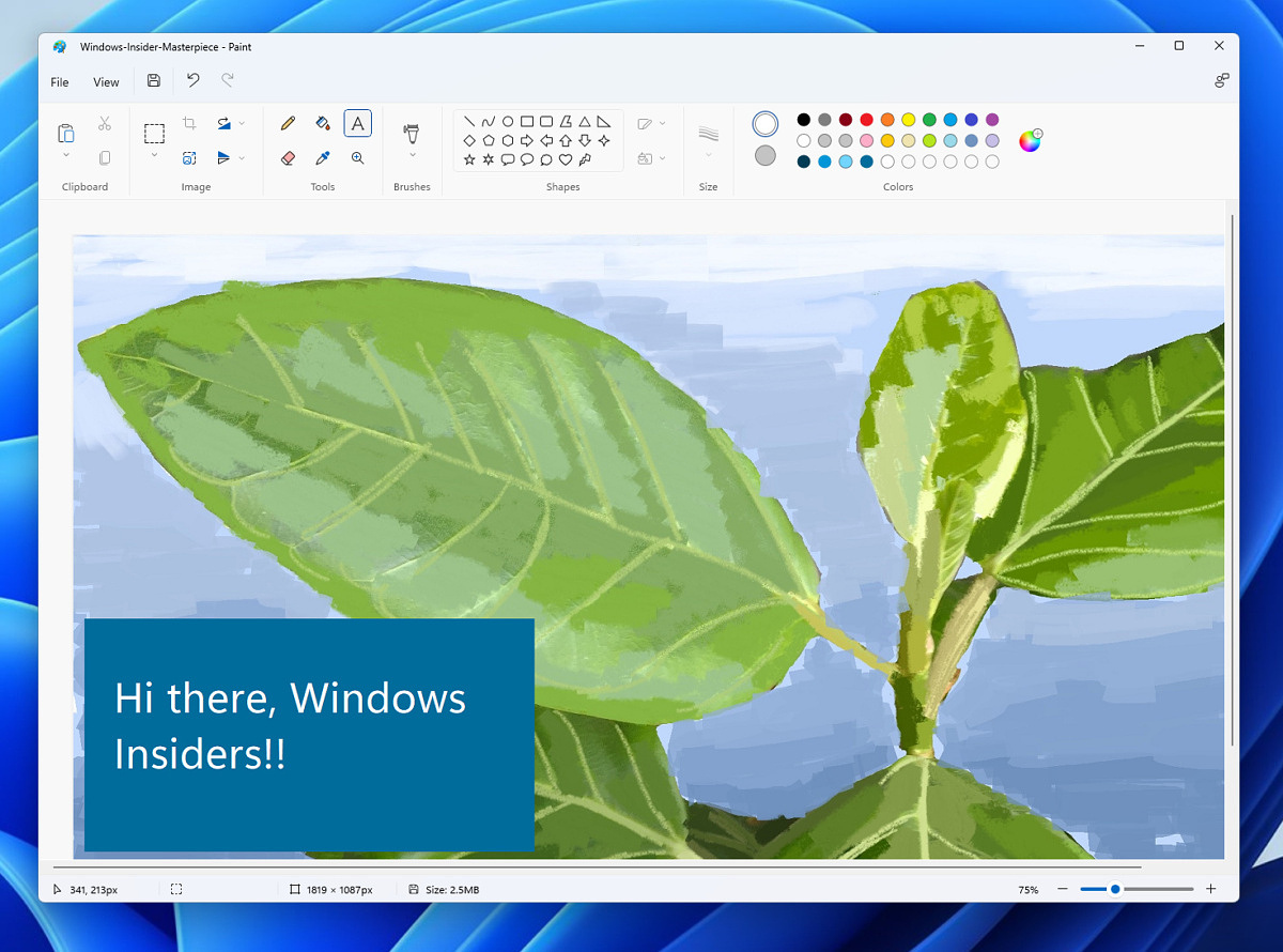Инсайдерам Windows 11 стал доступен обновлённый Microsoft Paint