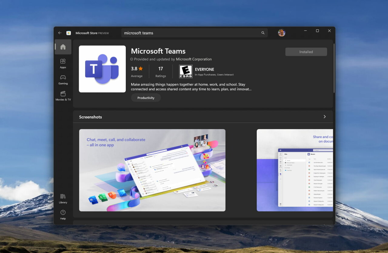 Microsoft Teams стал доступен в Microsoft Store для Windows 10 и 11