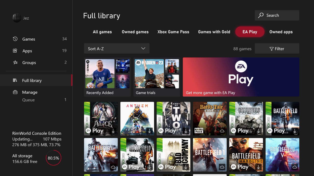 Microsoft обновила раздел Игры и приложения на консолях Xbox One и Xbox Series XS