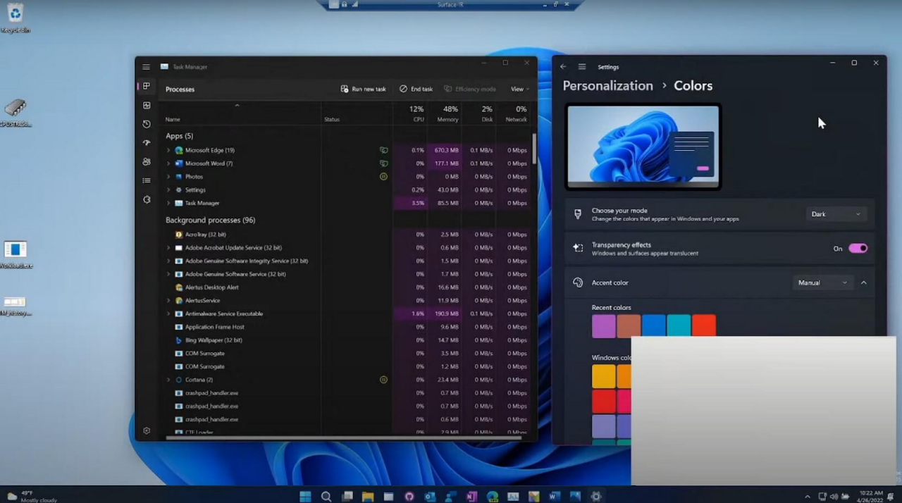 Microsoft признала проблему с цветами элементов в Диспетчере задач в Windows 11 Build 22621.900