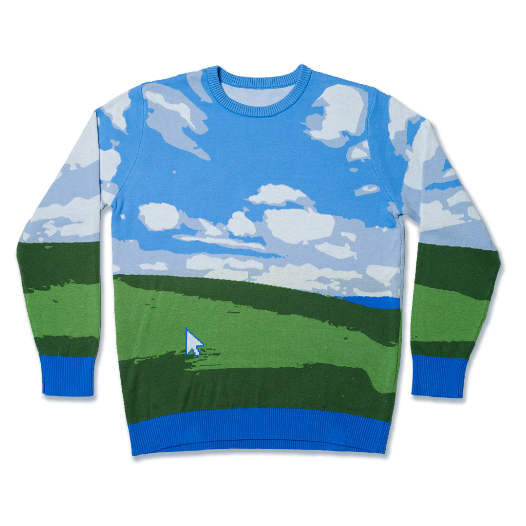 Microsoft представила новый «уродливый» свитер с культовыми обоями из Windows XP