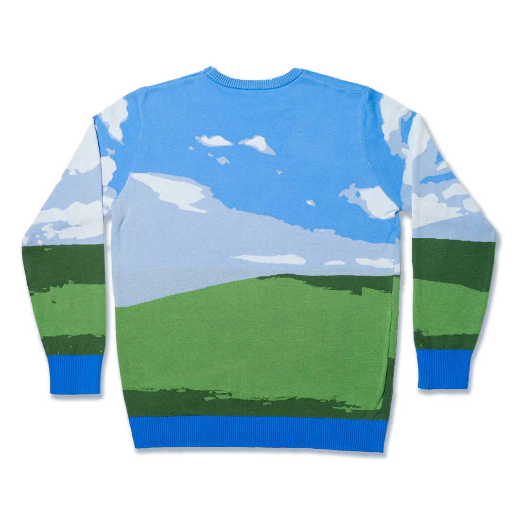 Microsoft представила новый «уродливый» свитер с культовыми обоями из Windows XP