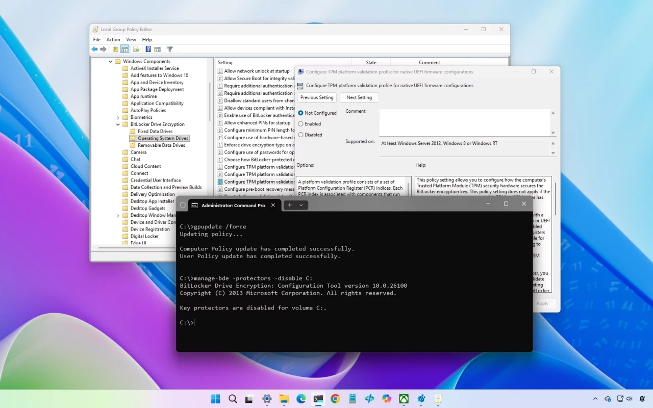 Апрельское обновление для Windows 11 изредка вызывает экран восстановления BitLocker